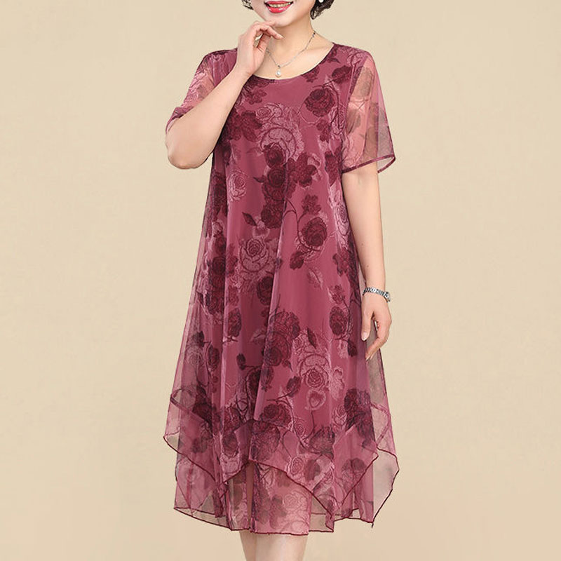 Summer Clothing For 70 Year Old Woman - Новинка, платья с круглым вырезом и