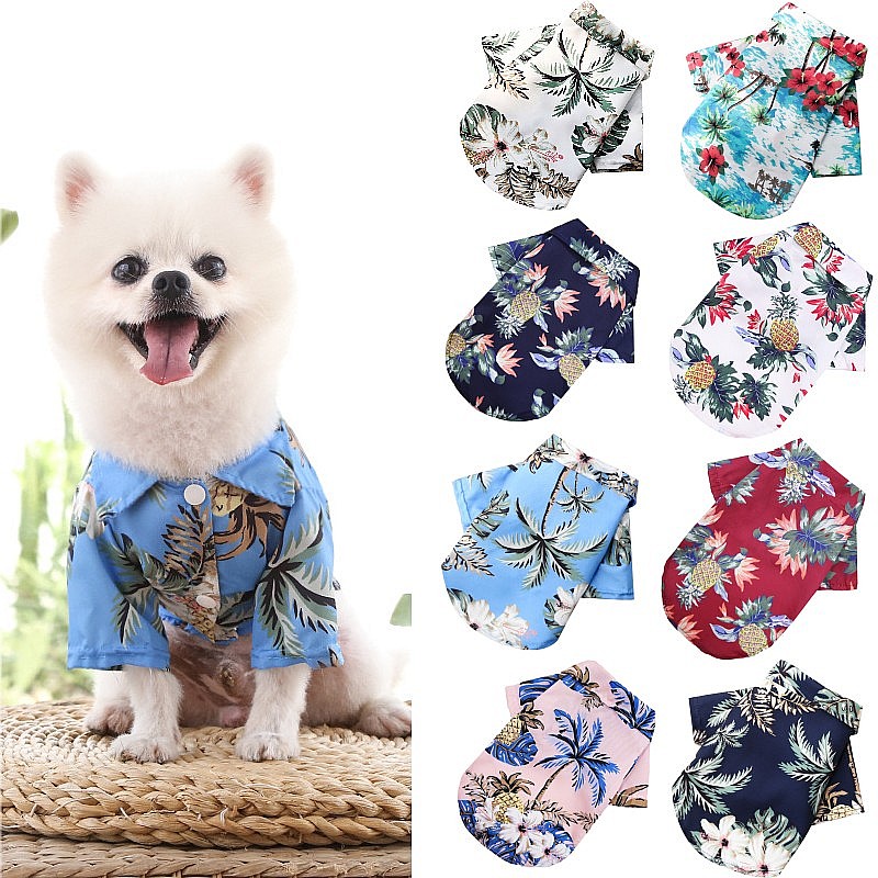 Summer Dog Clothing - Гавайская пляжная одежда для собак, футболка