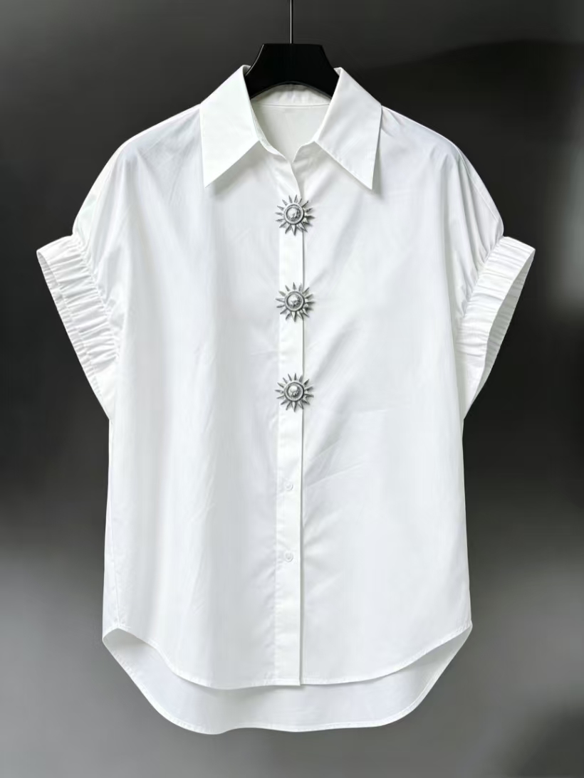 Summer Clothing In French - Женская хлопковая повседневная свободная рубашка с