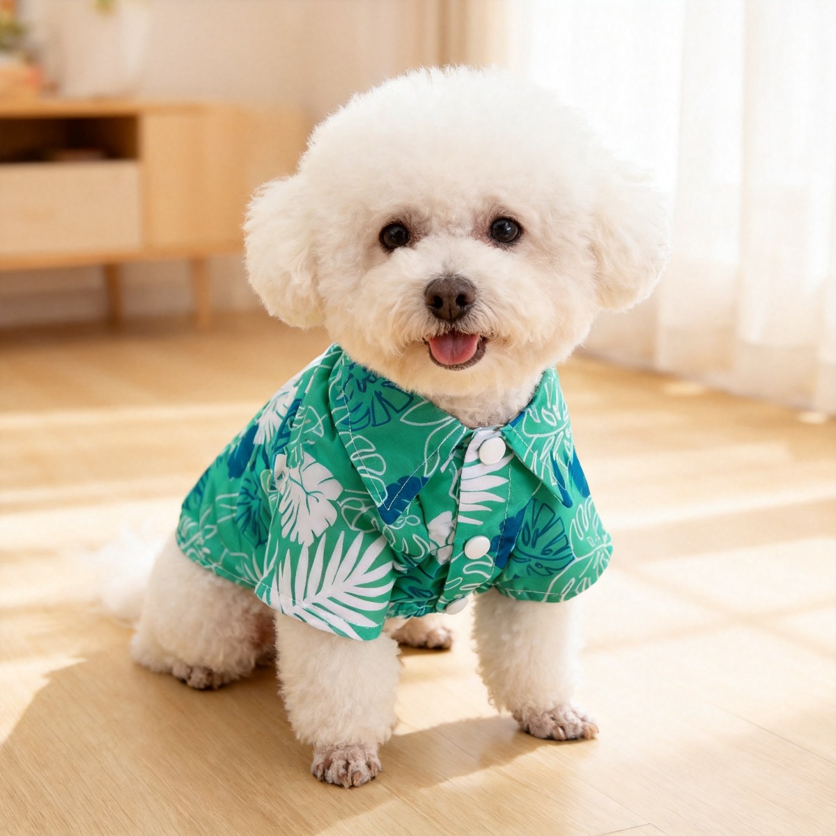 Summer Dog Clothing - Рубашка с цветочным принтом для кошек,